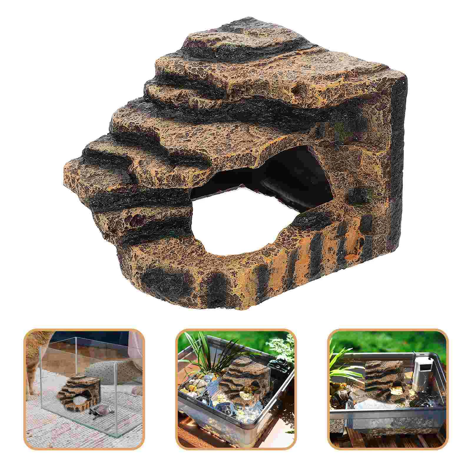 Turtle Platform Hermit Crab Hideout Basking Turtles Animal Aquarium Extra Large Supplies Glass