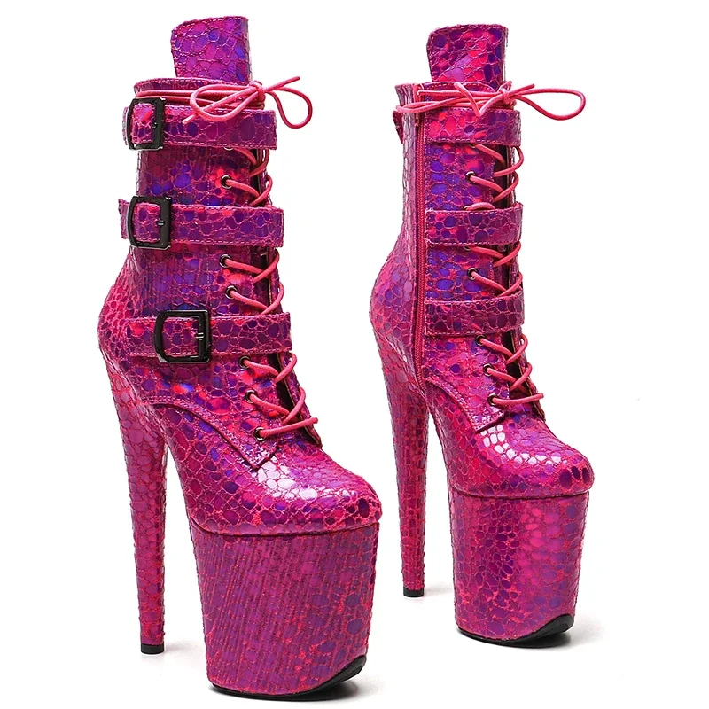 Leecabe 20CM/8inches PU  Upper  colorful   color platform Pole dance shoes High Heels Pole Dance boot