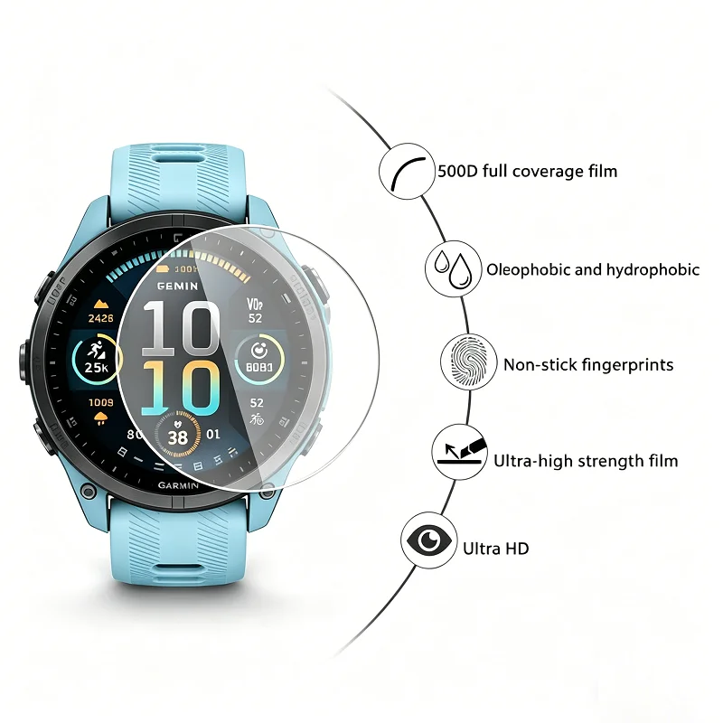For Garmin Forerunner 735 XT 245 M 45 55 Tempered Glass Screen Protector For Fenix 8 AMOLED Solar 43MM 47MM 51MM Glass Film