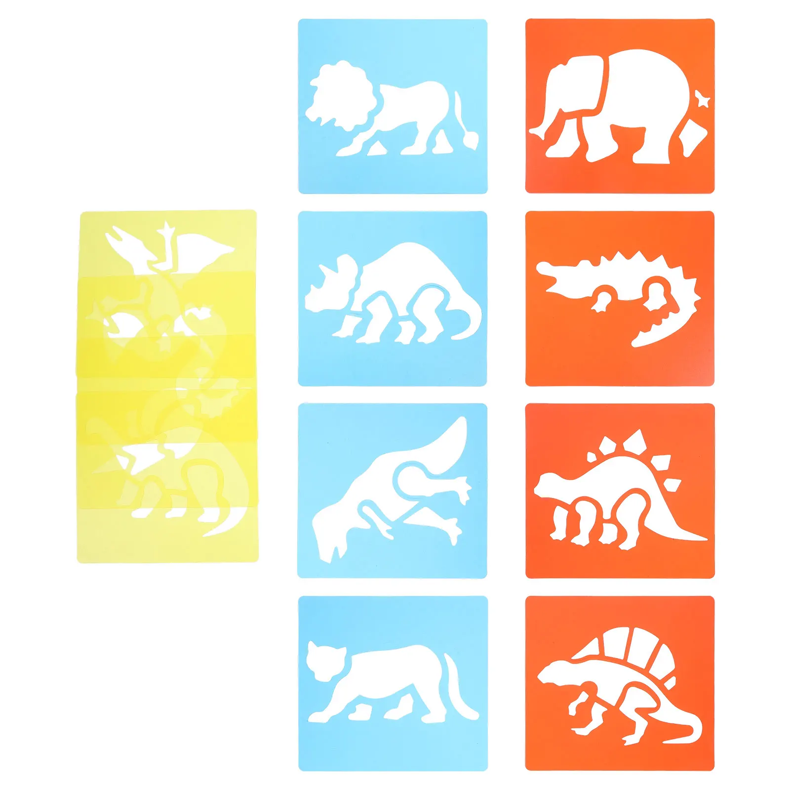 

12pcs Drawing Templates Kids Stencils Animal Shapes Tracing Frames Artwork Paint Craft Versatile Use Safe Material Geometric