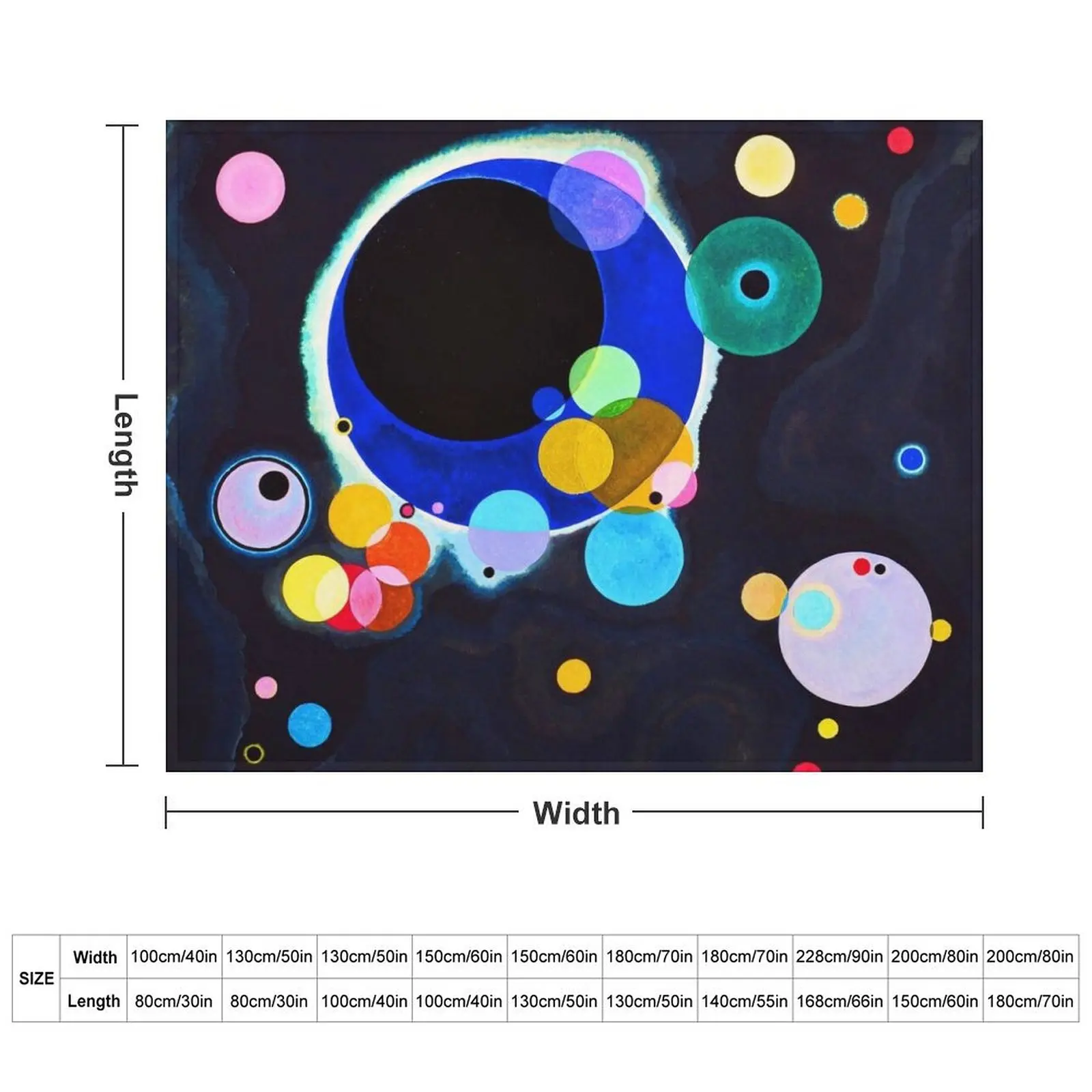 KANDINSKY HD - Several Circles 1926 Art Throw Blanket Tourist Weighted Summer Beddings Furrys Blankets