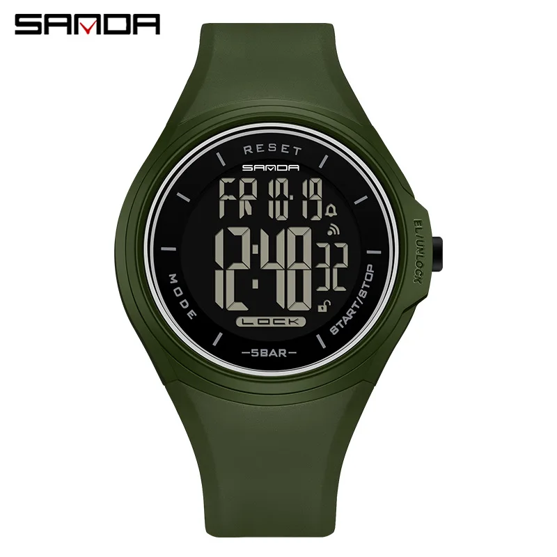 Sanda-Relógio de Pulso Masculino Silicone Strap, Modo de Alarme LED Eletrônico, Movimento Digital, Esportes ao Ar Livre, Nova Chegada, Moda, 2131