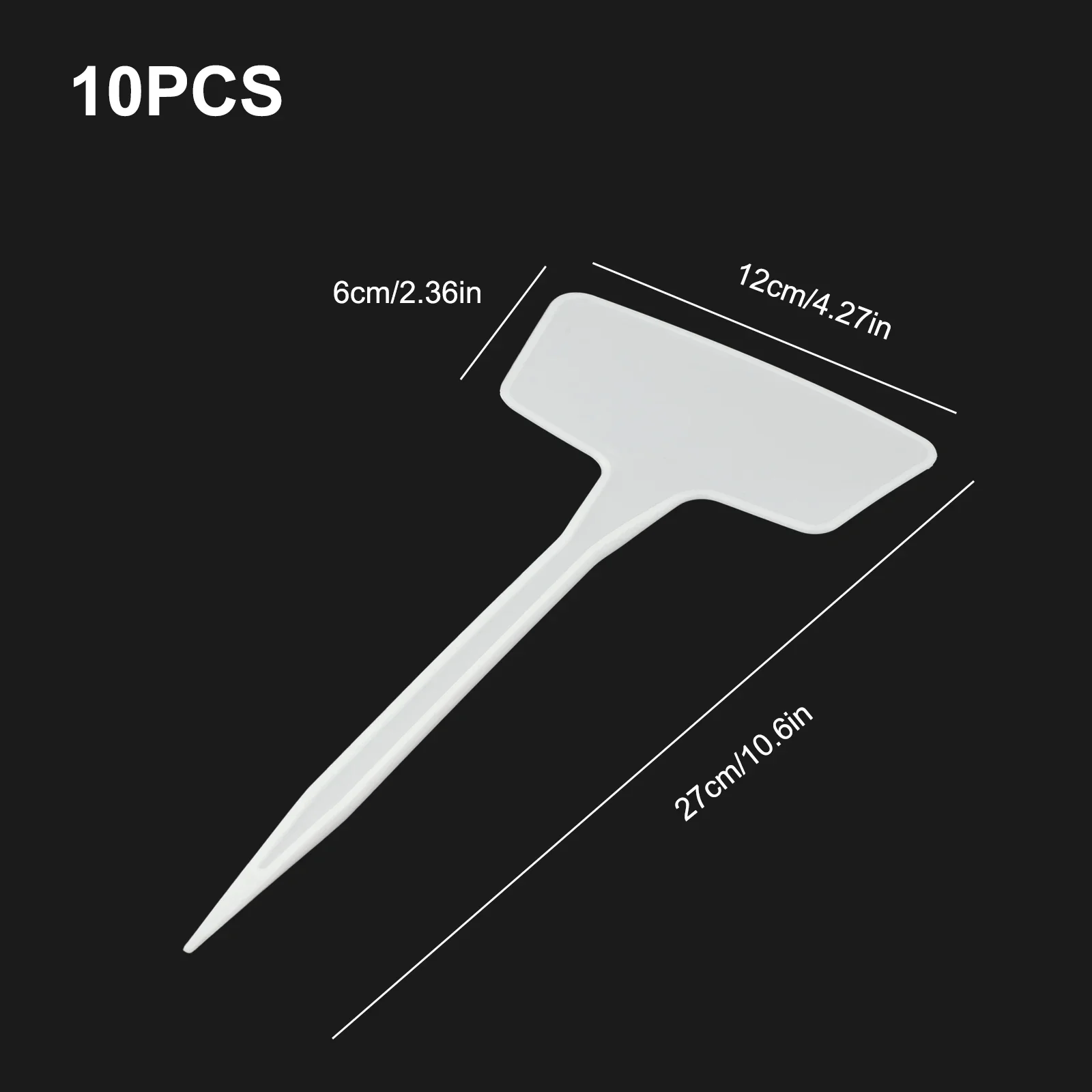 10Pcs T-Type Plastic Plant Labels Reusable Nursery Garden Flower Tag Markers White For Garden Flower Identification