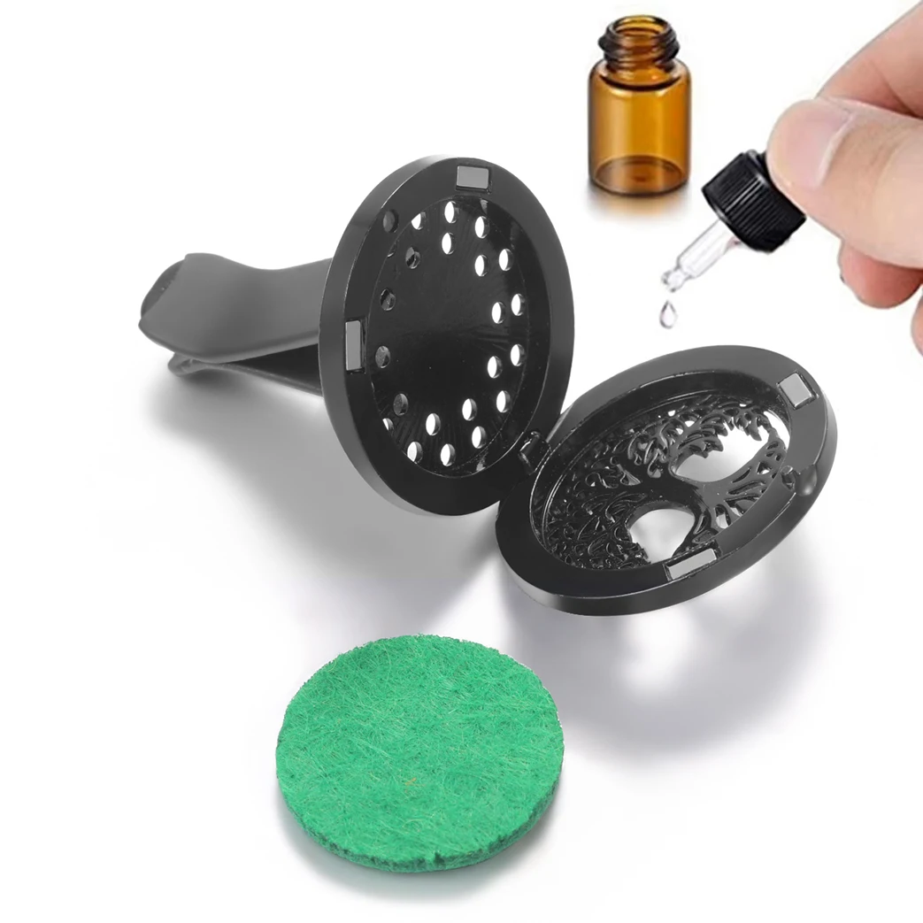 Bild 4: Schwarz Hohl Herz Form Muster Auto Lufterfrischer Diffusor Clip Aromatherapie Medaillons Ätherisches Öl Parfüm Outlet Anhänger Geschenk