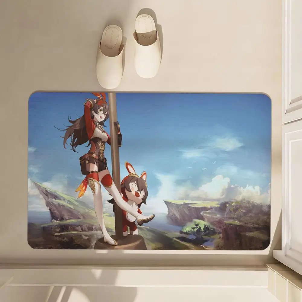 

Genshin Impact Floor Mat Soft Diatom Bathroom Absorbent Floor Mat, Toilet Of The Bathroom, Household Floor Mat, Door Mat Carpet