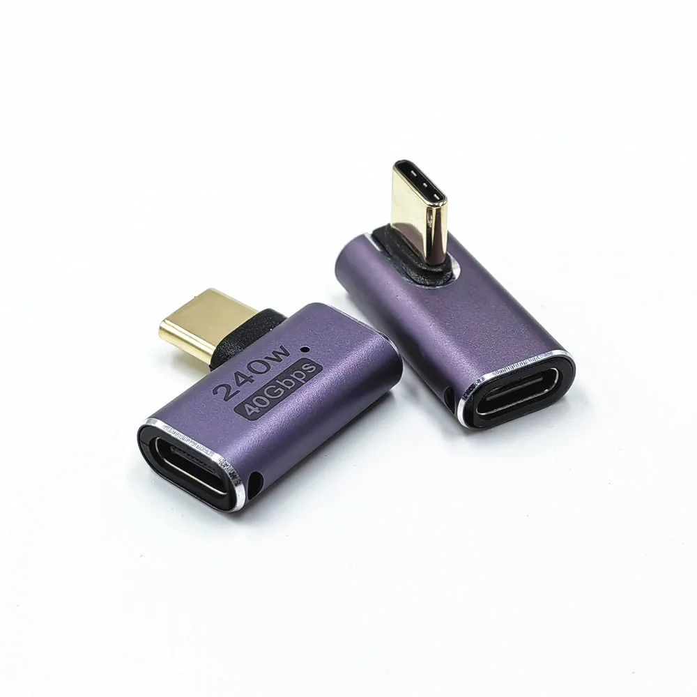 USB 4.0 PD 240W 8K 60Hz Charger Connector 40Gbps High Speed USB C OTG U-Shape Straight Angle Male to Female Adapter