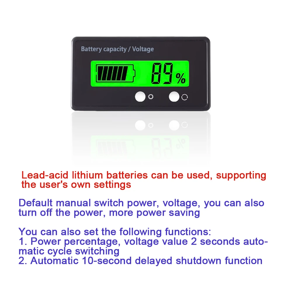 8-120V 6-73V Battery Capacity Display Meter Lithium Battery Lead-acid Battery Voltage Level Indicator Monitor 12V 24V 36V 48V