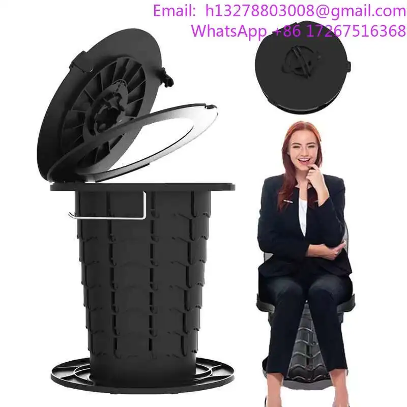 

Portable Toilet for Camping Adjustable Height Porta Potty for Kid Adults Foldable Bucket Seat Outdoor Travelling Hiking Fishing