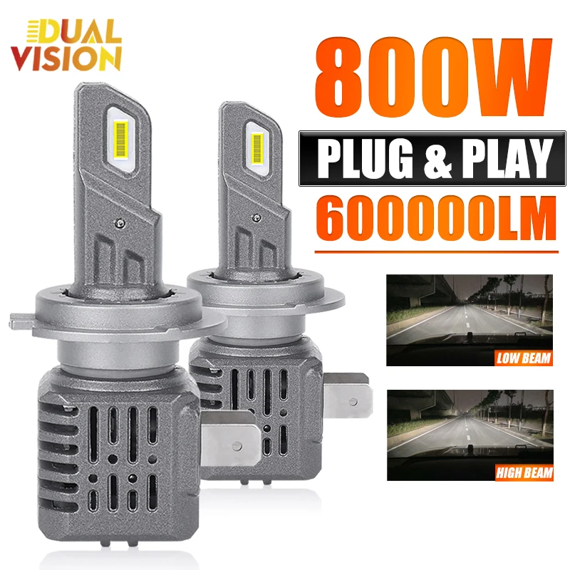 

H7 H11 Автомобильные светодиодные лампы для фар H1 H8 Hb3 9005 HB4 9006 Автомобильные лампы 600000LM Белый 6000K 12V Автоматические мини-фара Противотуманные фары Plug&Play
