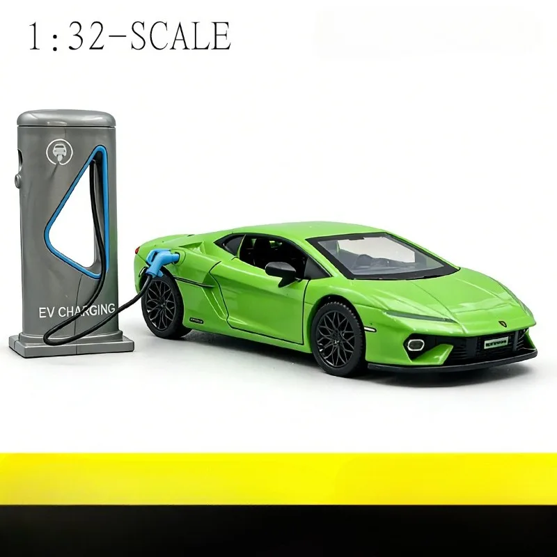 

CCA 1/32 Lambor Temerario, модель спортивного автомобиля из сплава, новая энергия с зарядкой, звуковой игрушечный автомобиль с откатным механизмом, миниатюрный Voiture