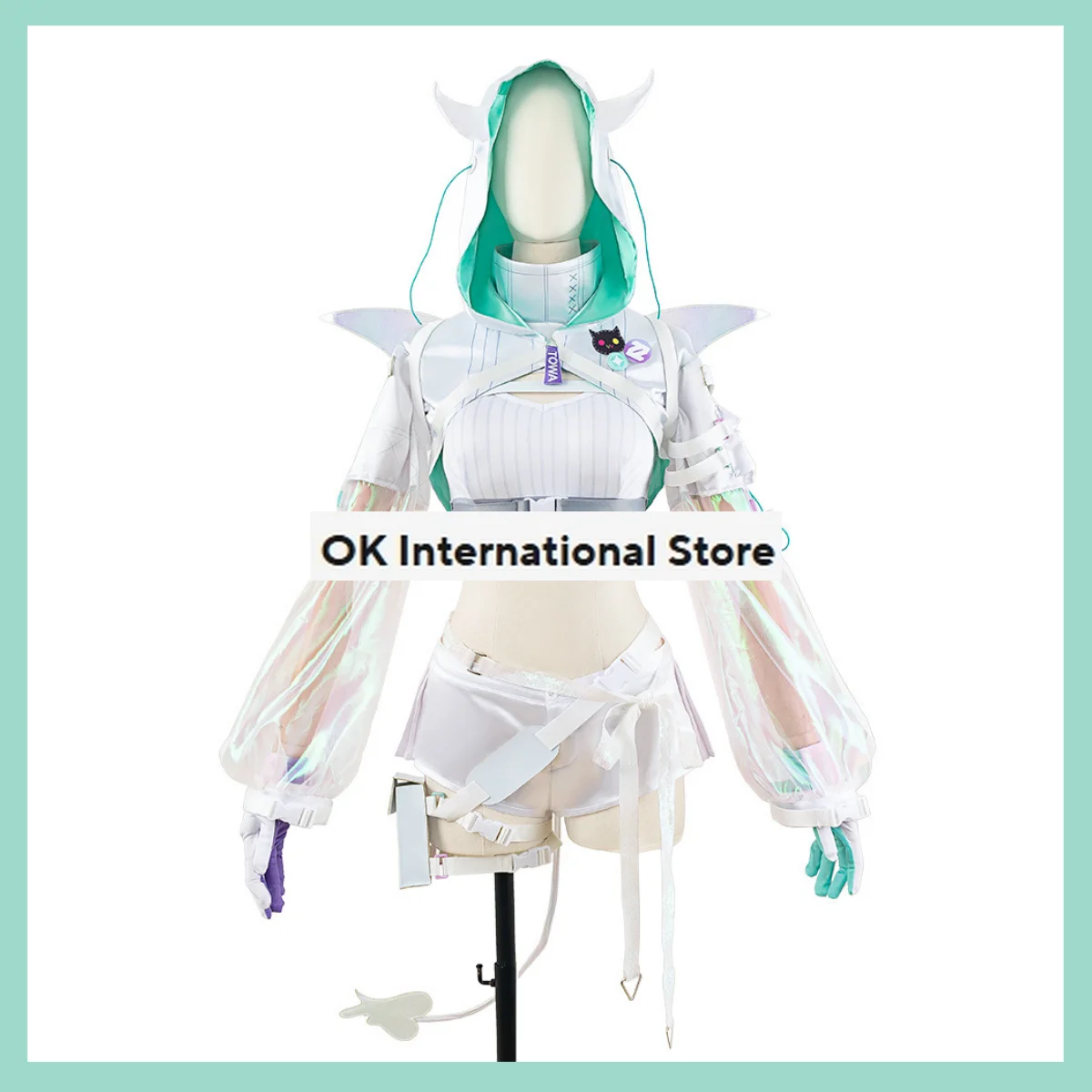 Vtuber Tokoyami Towa Cosplay Costume Hololive Virtual YouTuber Anime Wig Uniform Coat Woman Sexy Kawaii Party Carnival Suit