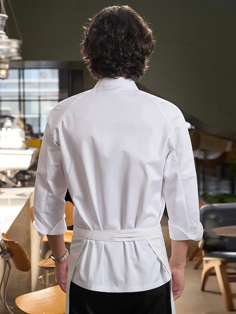 Professionelle Kochjacke mit Langen Ärmeln für Gastronomie, Küchenjacke, Restaurant-Kellner-Uniform