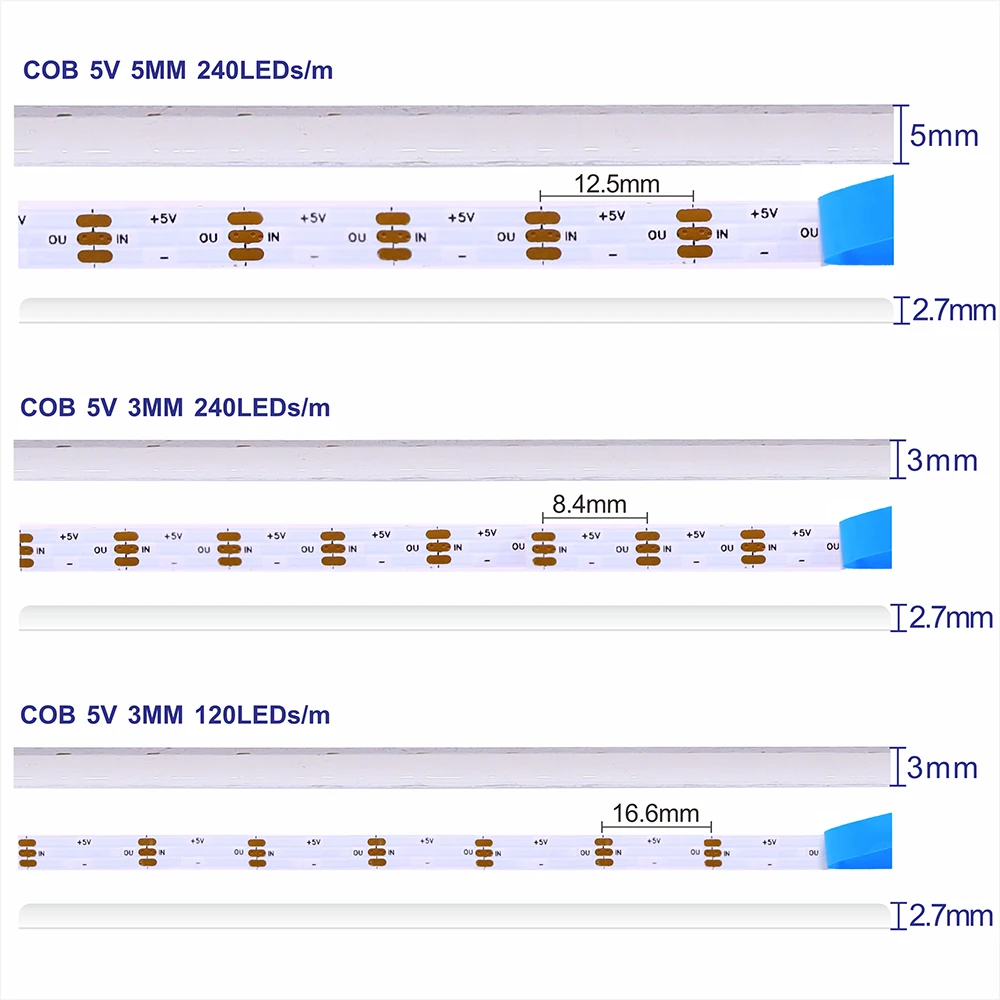 WS2812 3 مللي متر 240LED بلوتوث الذكية RGB COB قطاع تحكم APP التحكم 720 المصابيح/م أوضاع الموسيقى المنشطة الصوت تشغيل 5 فولت COB 240D