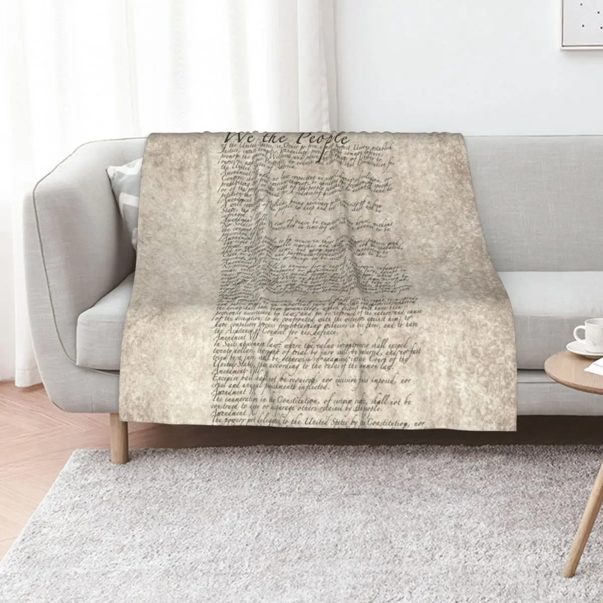 

US Constitution The Bill of Rights on parchment paper Throw Blanket Thins Vintage funny gift Blankets