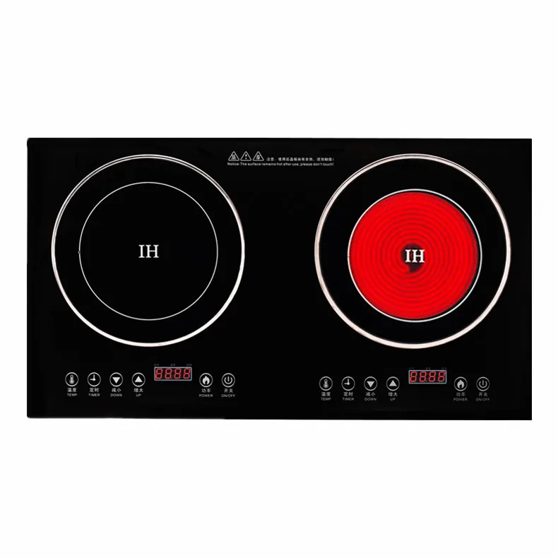 Double headed induction cooker embedded household electric ceramic stove, high-power dual stove, double eyed desktop integrated