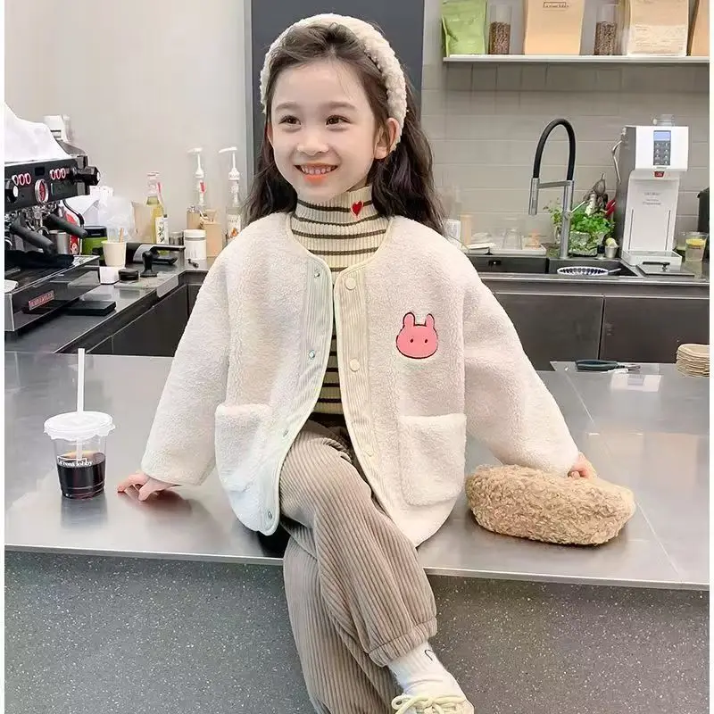 

Winter Children Jacket Girls Warm Velvet Faux Fur Coat Baby Sequins Winter Clothes Soft Party Kids Girl Coat