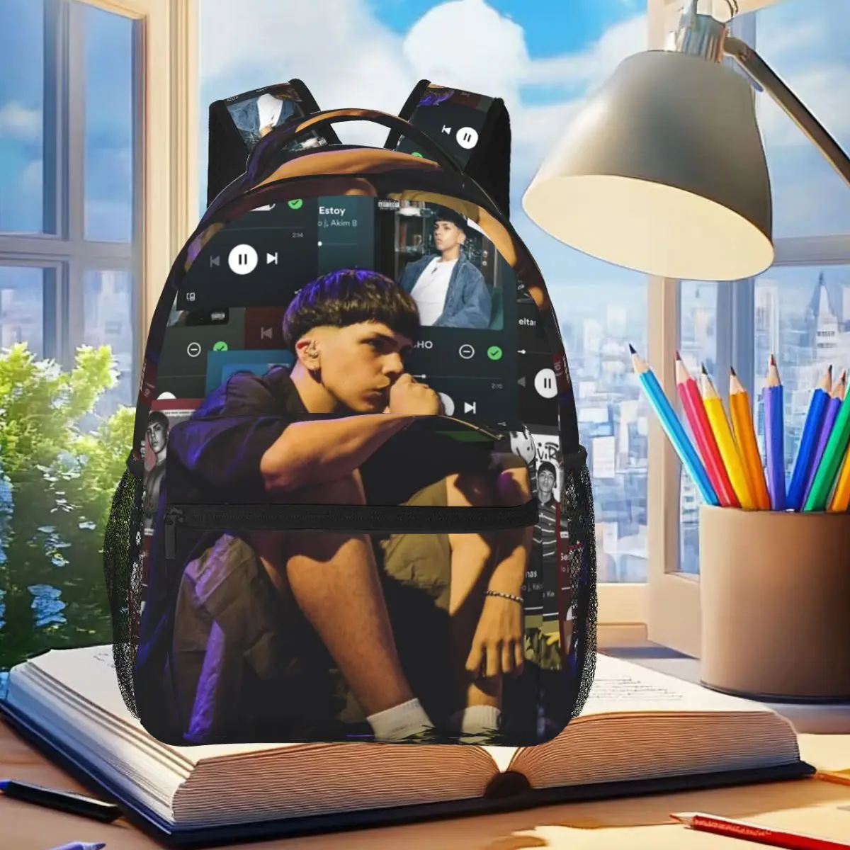 Rapper Milo J La Vida Era Mas Corta Album Backpack Student Boys Girls BookBag Kids School Bag Shoulder Bags for Men Women