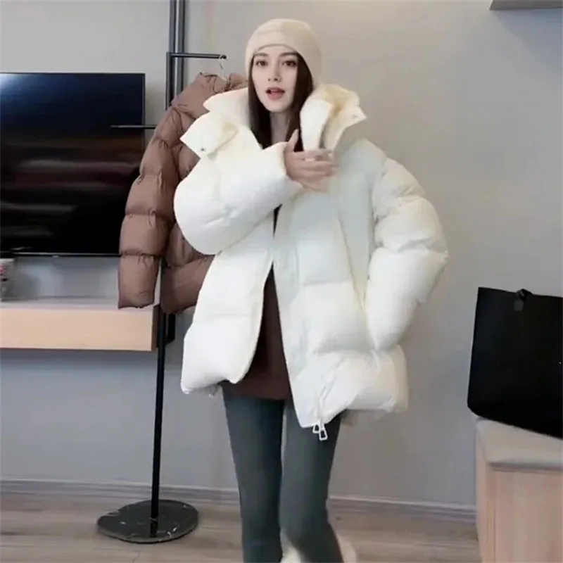 2025 فام الراقية مقنعين سترات أبلى الكورية المرأة القطن معطف مبطّن الشتاء السيدات موضة أسفل القطن سترة منفوخة