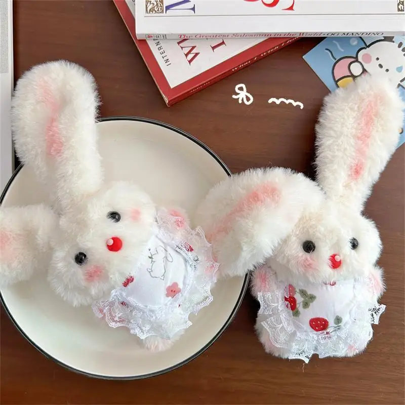 Long Ear Rabbit Squeaky Plush Keychain Soft Doll Bag Hanging Ornament Girl Gift Toy