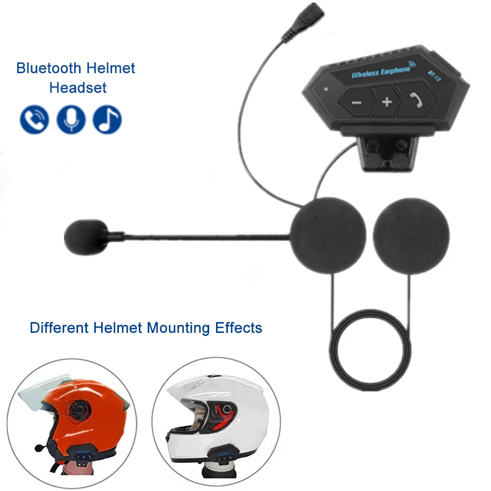 

Motorcycle Helmet Headset Headphone Wireless Hands-free Call Stereo Anti-interference Waterproof Music Player Speaker BT 5.0