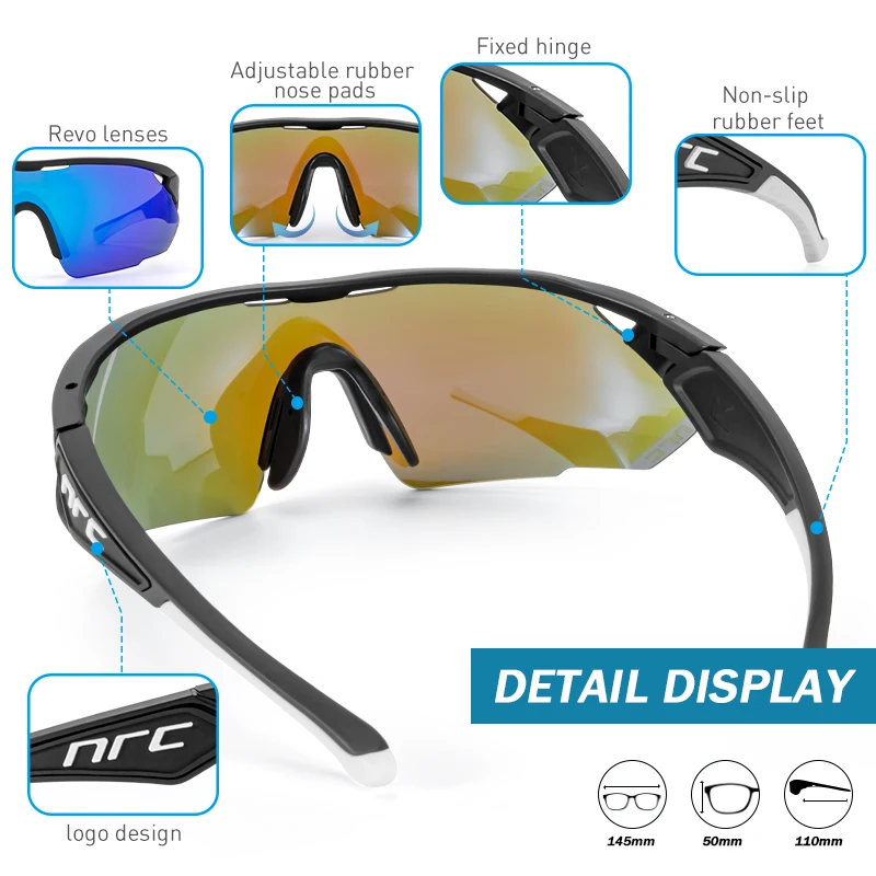 Brand NRC Outdoor Sports Cycling Glasses Mountain Bike Cycling Goggles UV400 Photochromic Men Cycling Sunglasses Unisex Eyewear