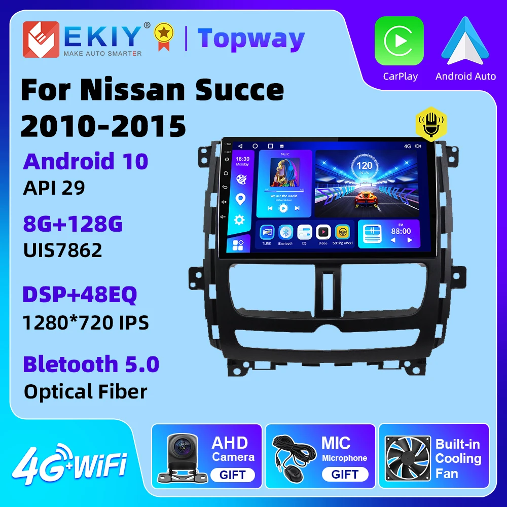 

EKIY Android 10 Autoradio Car Radio For Nissan Succe 2010 2011 2012 2013 2014 2015 Navigation 4G WIFI BT GPS DSP Multimedia