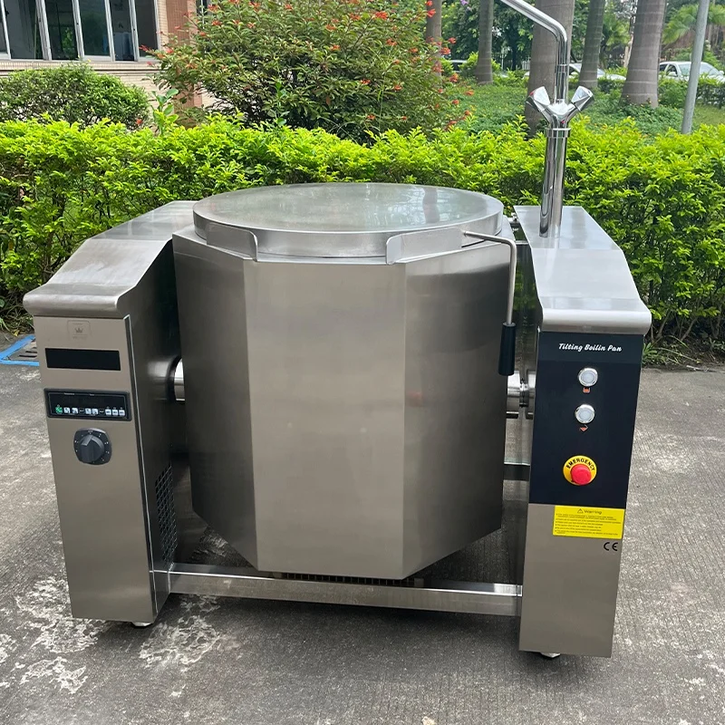 Cucina commerciale 150 litri inclinabile bollente Pan Cuisson macchina induzione zuppa pentola bollente inclinabile bollitore pentola