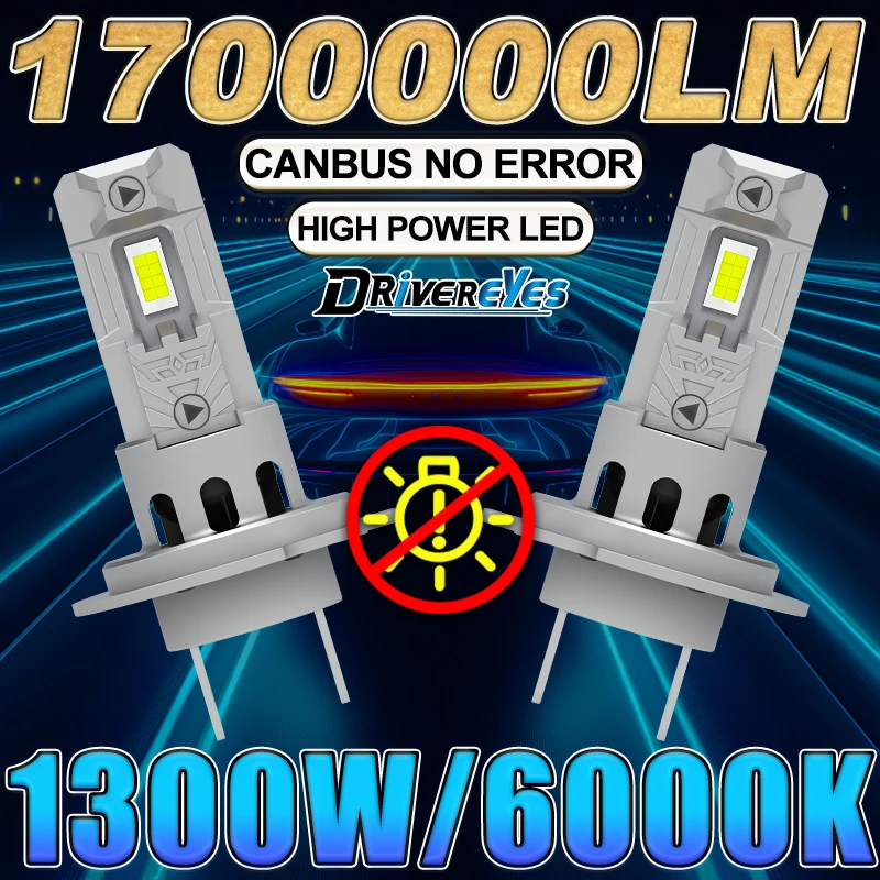 

Dembaliyes H7 Светодиодная фара CANBUS H3 H11 H1 1300W 6000K Белый 9005 9006 Свет Plug and Play Mini 1: 1 Размер 12V 2025 новый стиль