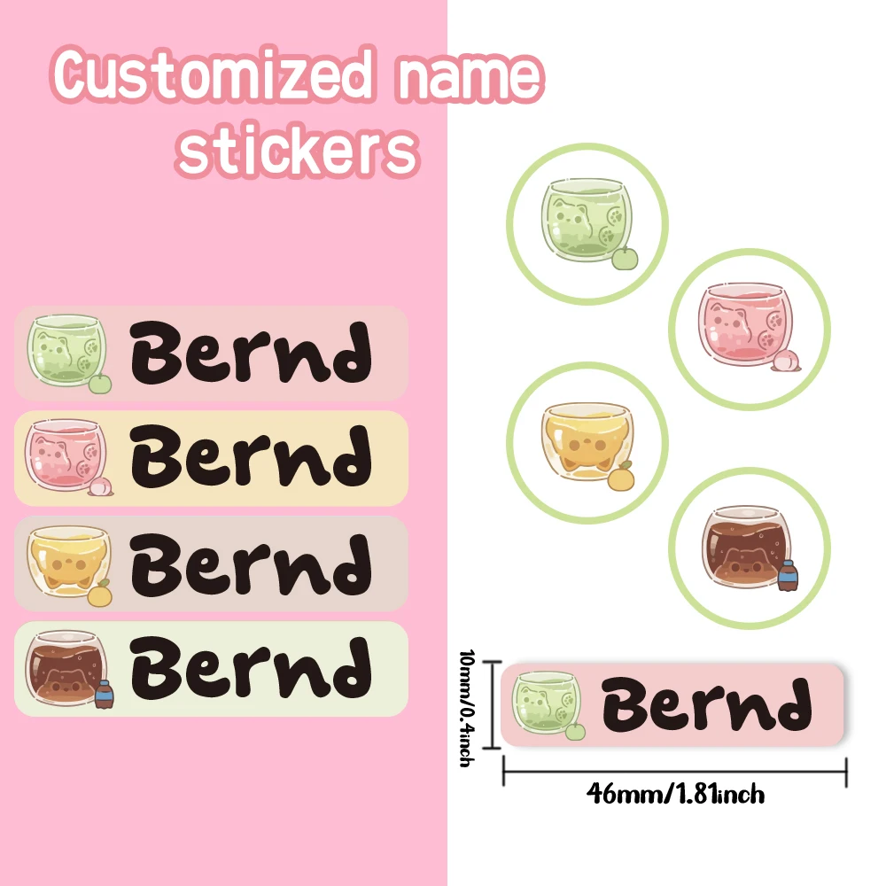 Custom vegetable Name Sticker,Transparent Waterproof Stickers for Kids,diy Name Labels for School Bottles Pen Box Mug Uniform view 2
