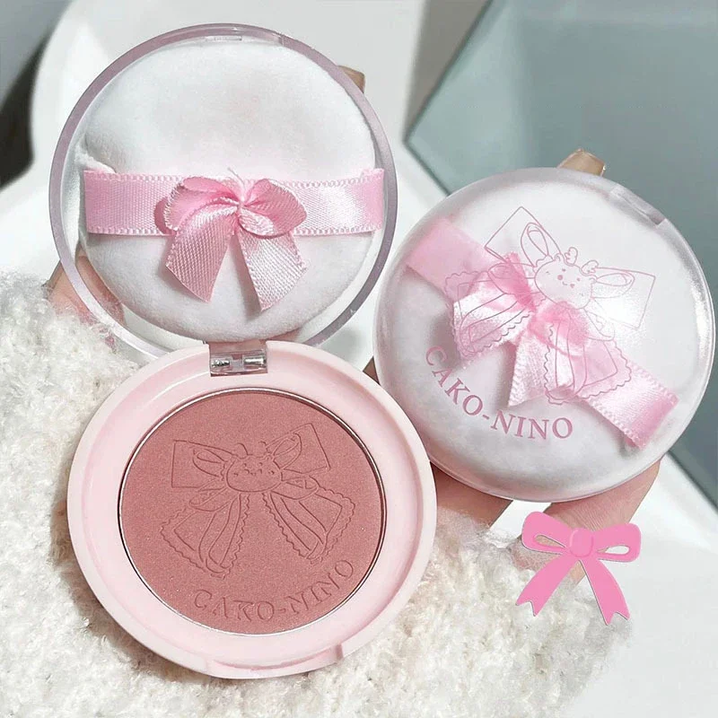 Blush facial impermeável para feminino, tonalidade de bochecha fosca, clarear bochecha, contorno cosméticos, pó de blush macio