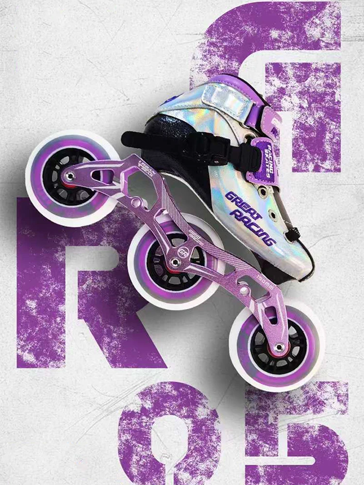Children Speed Inline Skates Carbon Fiber 3‑Wheel Aluminum Frame High Rebound Wheels Kids Beginner Racing Training Skate Shoes