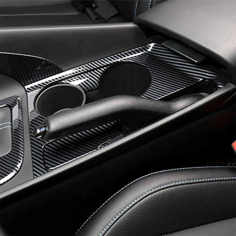 Carbon Fiber Water Cup Holder Handbrake Panel Cover Trim Interior Stickers For Hyundai Elantra CN7 N Line Left Hand Drive