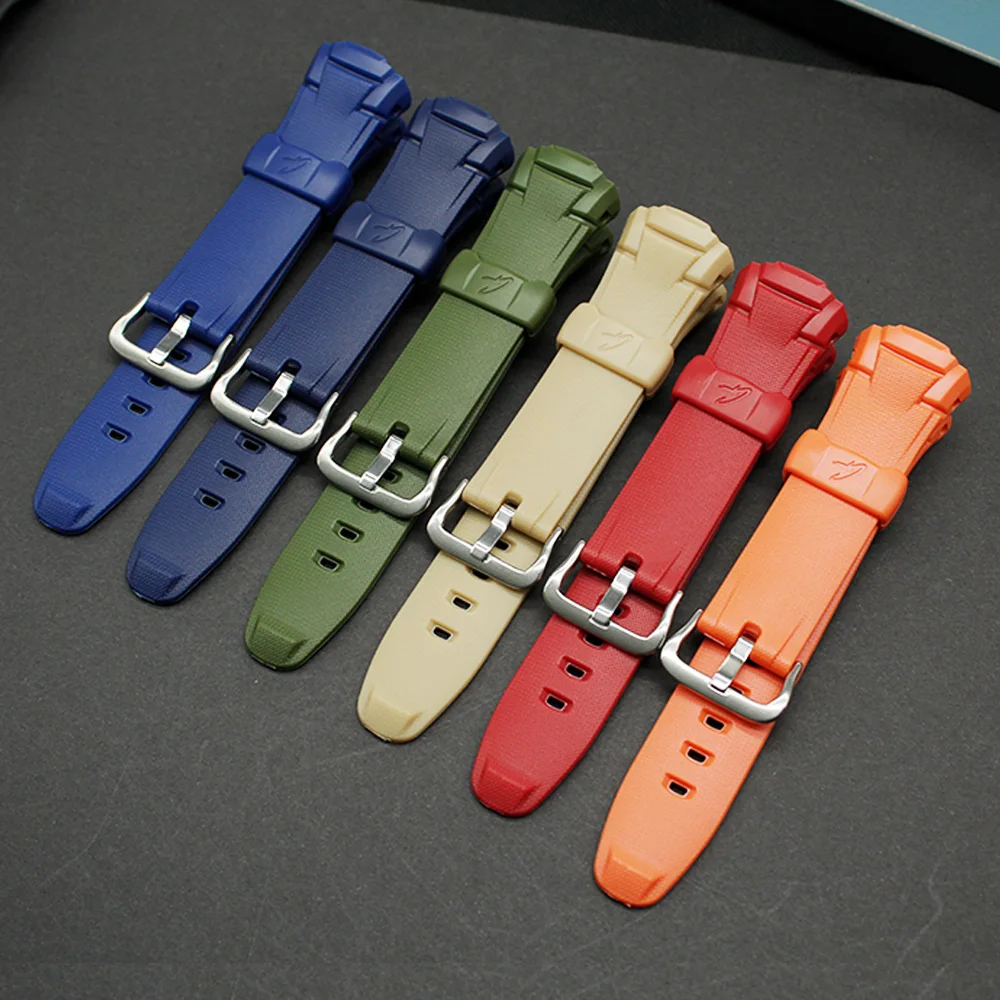 MTG-900 / 910 / 930 / 940 / 9300 용 GW-M500 / 510 / 520 / 530 용 시계 스트랩 소프트 수지 시계 밴드 핀 버클 손목 밴드 waterp