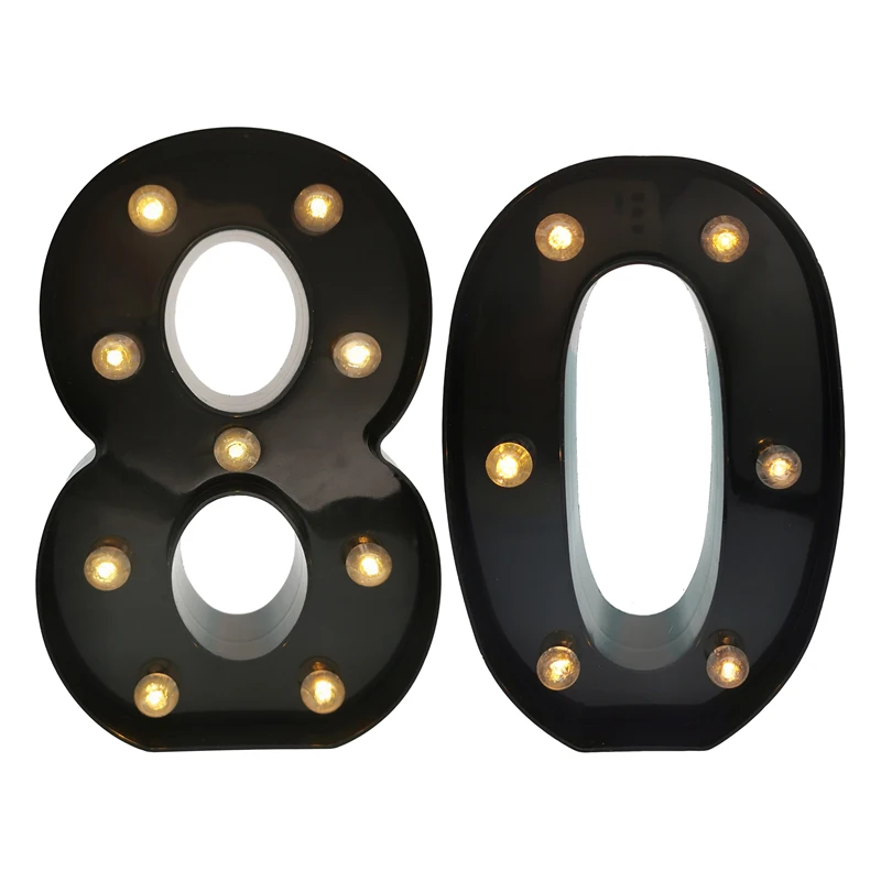 Chicinlife LED Number Light Black 8