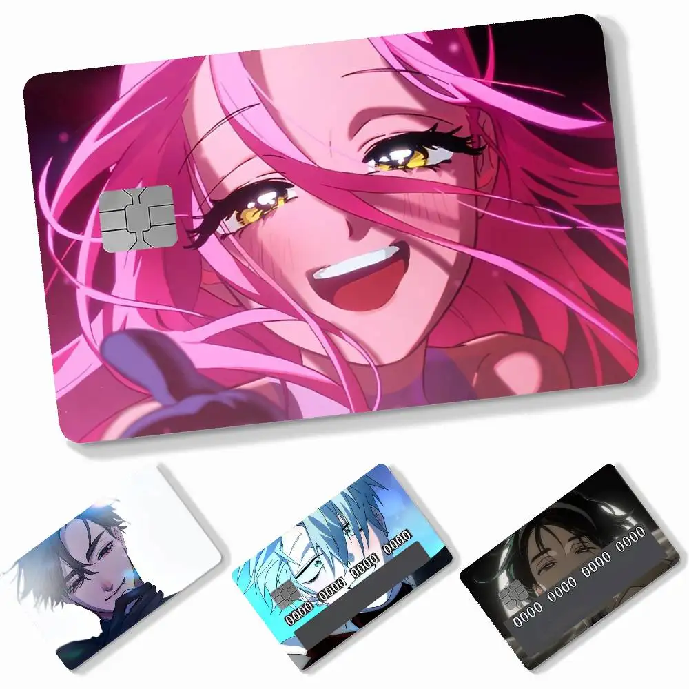 Anime A-Aline S-Stage 4pcs Credit Card Skin Stickers Suitable for Bank Debit Subway Bus Transit Pass Decorative Cover