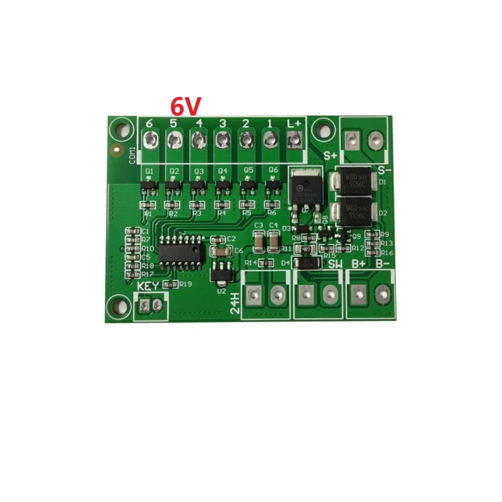 

6 Channel Solar Flashing Light Control Board for 6V 12V Batteries with Multiple Flashing Modes for Traffic Lights