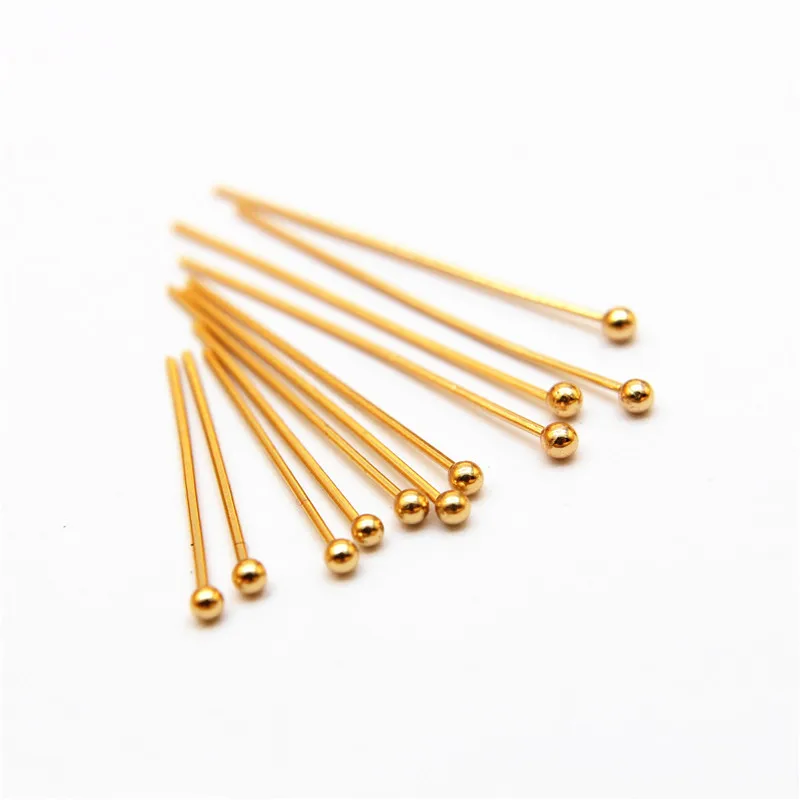 22 25 30mm 316 Stainless Steel Gold Silver Plated Ball Head Pins Findings Jewelry Making 24-Gauge 50PCS/LOT