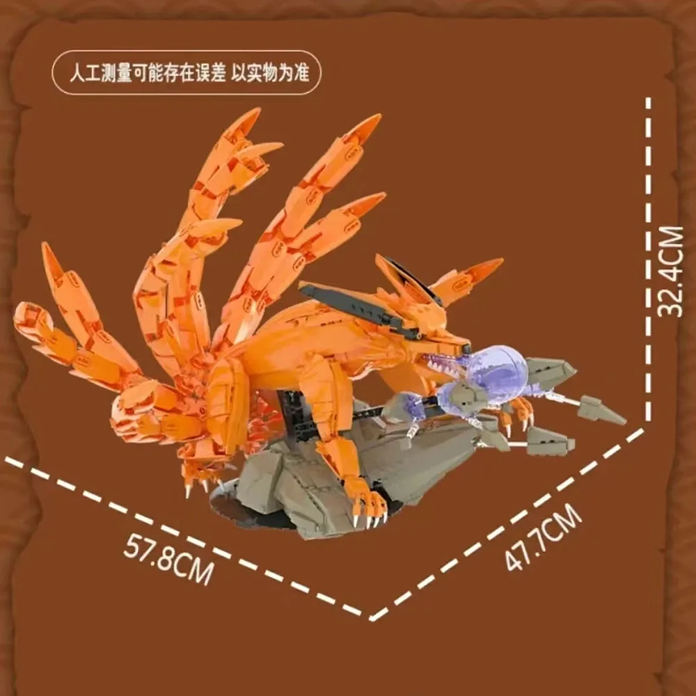 In stocks Anime Nine-tailed fox Mythical Animals Kits 1480pcs Relate Model games Decoration Building Bricks Blocks Toys Gifts