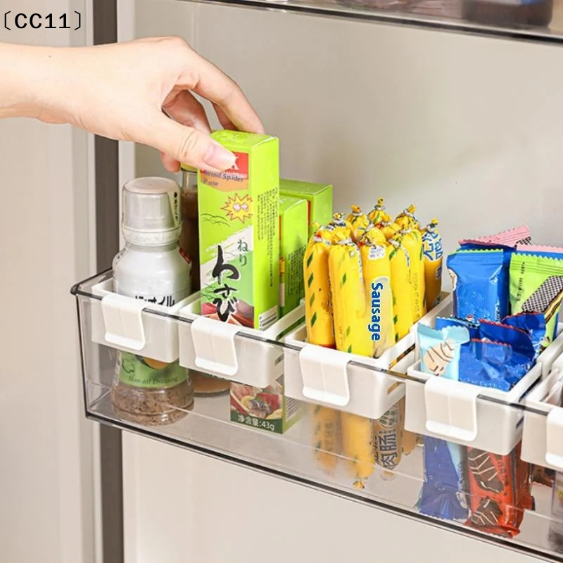 〔CC11〕Multifunctional Refrigerator Side Door Retractable Rtorage Box Partition Plate Sorting Storage Classification Grid Clip