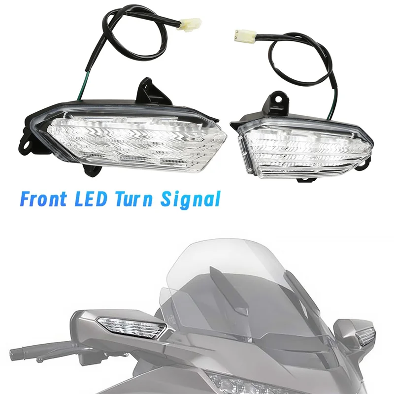 AASS-الجبهة LED بدوره إشارة لهوندا الذهب الجناح Gl1800 18-24 دراجة نارية الزجاج الأمامي ضوء الزخرفية ضوء الفرامل LED مصباح قيادة #6