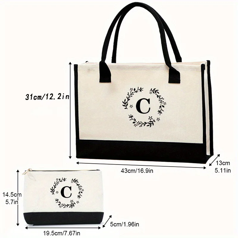 Solid color letter large capacity handbag Fashion letter set bag