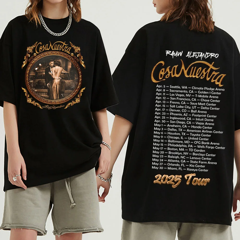 Rauw Alejandro Cosa Nuestra Tour 2025 T-Shirts Harajuku Hip Hop O-Neck Short Sleeve Shirts