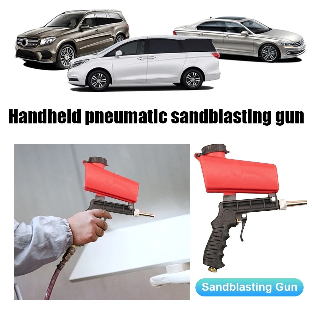 Small Sandblasting Gun Adjustable Air Sandblasting Gun 90PSI Pneumatic Sand Blaster Steel for Polishing Rust Removal Power Tools