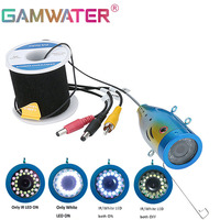 GAMWATER 1000tvl Underwater Fishing Camera with 15pcs White LEDs+15pcs Infrared Lamp Fishfinder Camera Head with Cable