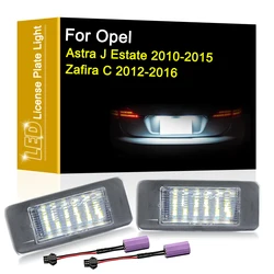 12V LED Number Plate Lamp For Opel Astra J Estate 2010-2015 Zafira C 2012-2016 White License Plate Light Assembly