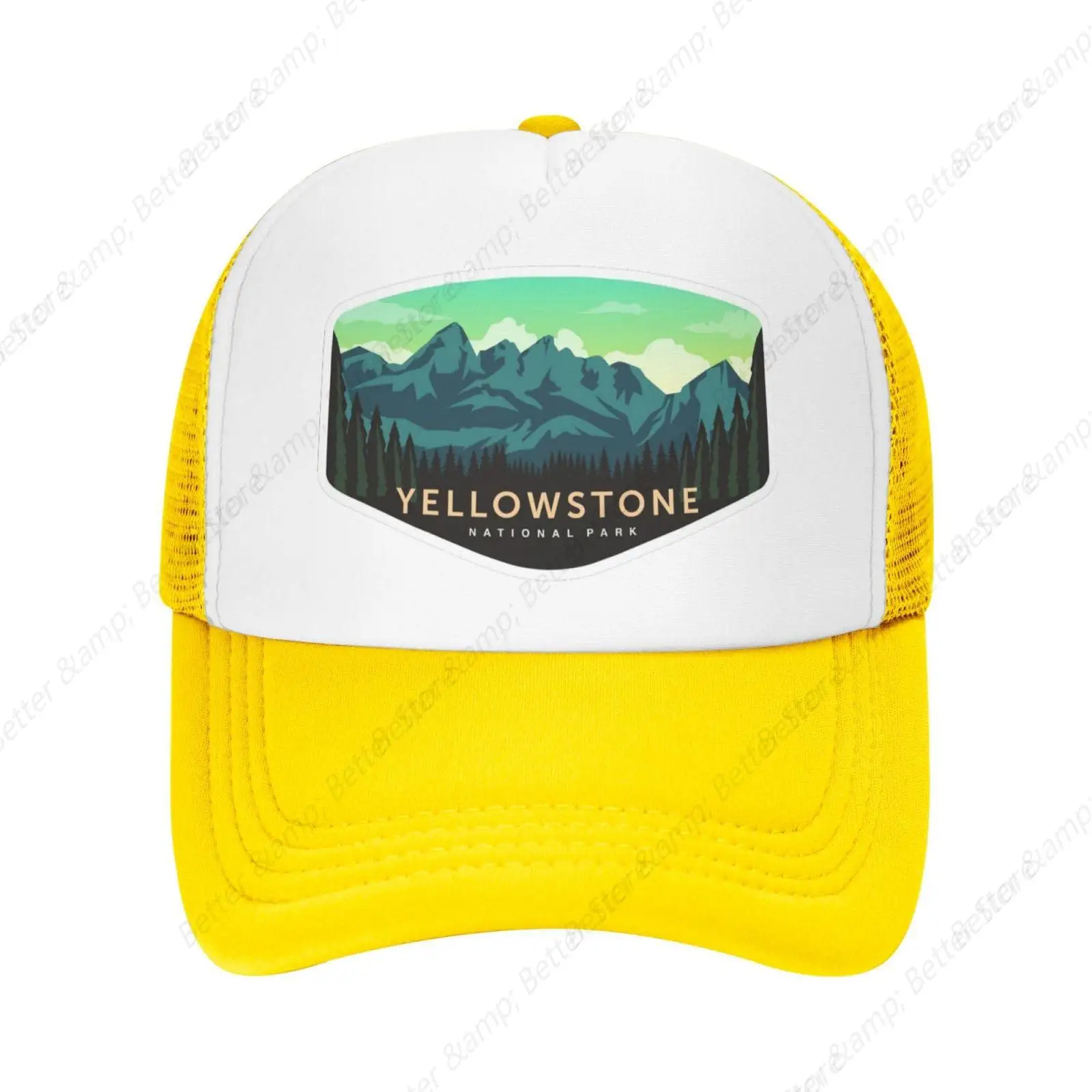 Mesh Hat Hiking Snapback Hats Womens Mesh Baseball Cap Yellowstone National Park Cap