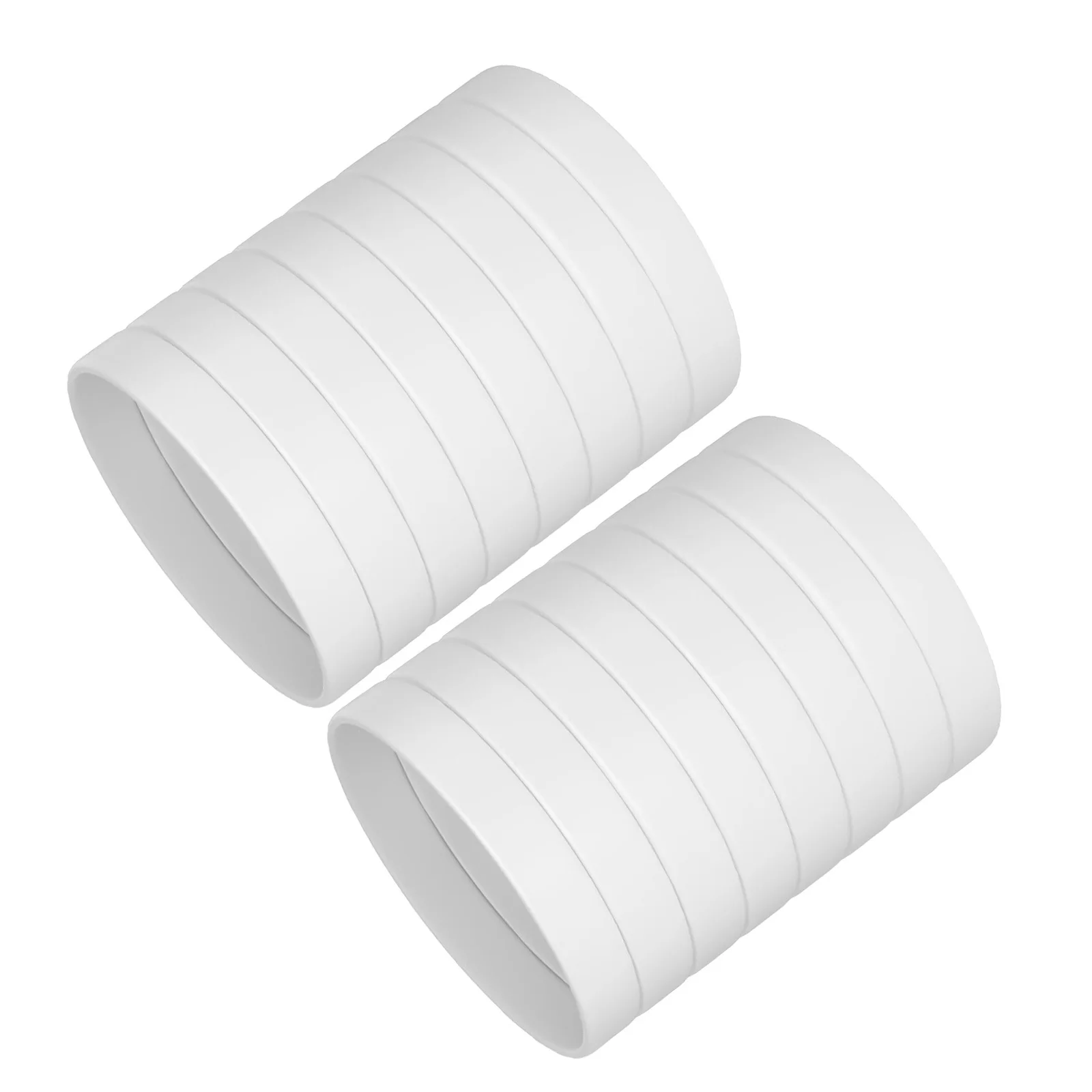 

50Pcs White Blank Silicone Wristbands Flexible Lightweight Braces for Sports Events Concerts Parties Favors Identification