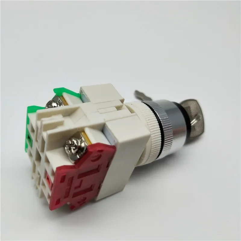 LAY37-11Y2/LAY37-20Y3 Key Rotary Switch 2/3 Position Push Button Switch 1NO1NC Latching Self-locking Key Button