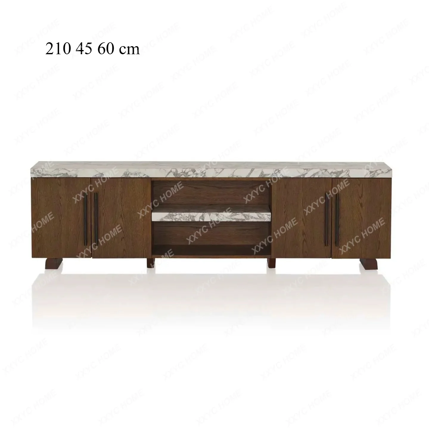 

LMedieval marble TV cabinet, modern minimalist high-end sense wabi sandy wind minimalist retro audio-visual cabinet