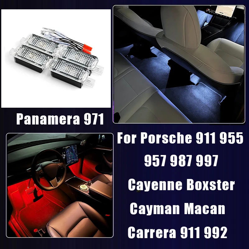 

For Porsche 911 955 957 987 997 Cayman Cayenne Boxster Macan Carrera 911 992 Panamera 971 Car Footwell Lights Accessories